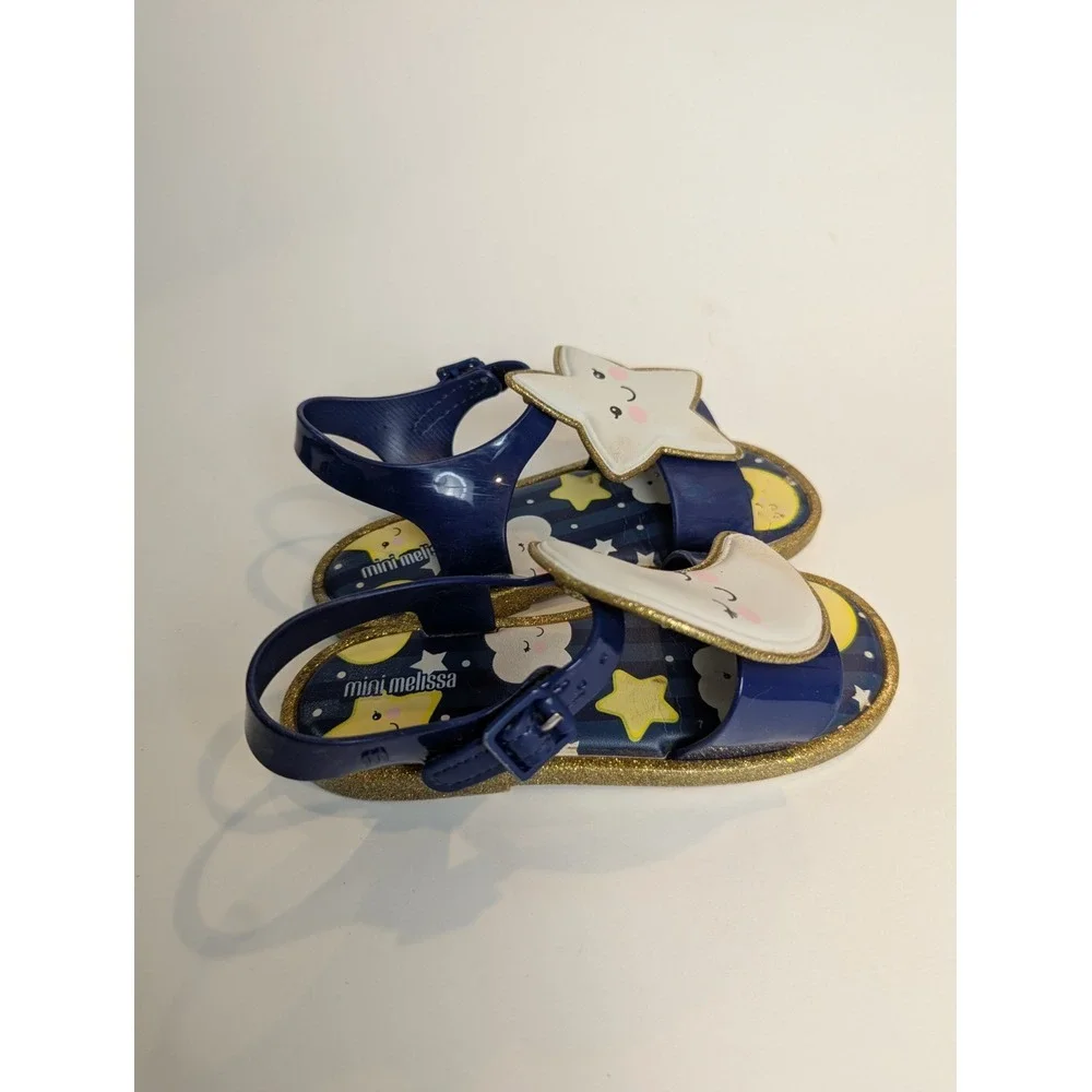 Mini Melissa Toddler Girl‎ Jelly Sandals Size 11 Star & Moon Sweet Dreams Navy